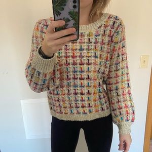 Marc Nee York Andrew Marc multicolored knit crew neck sweater